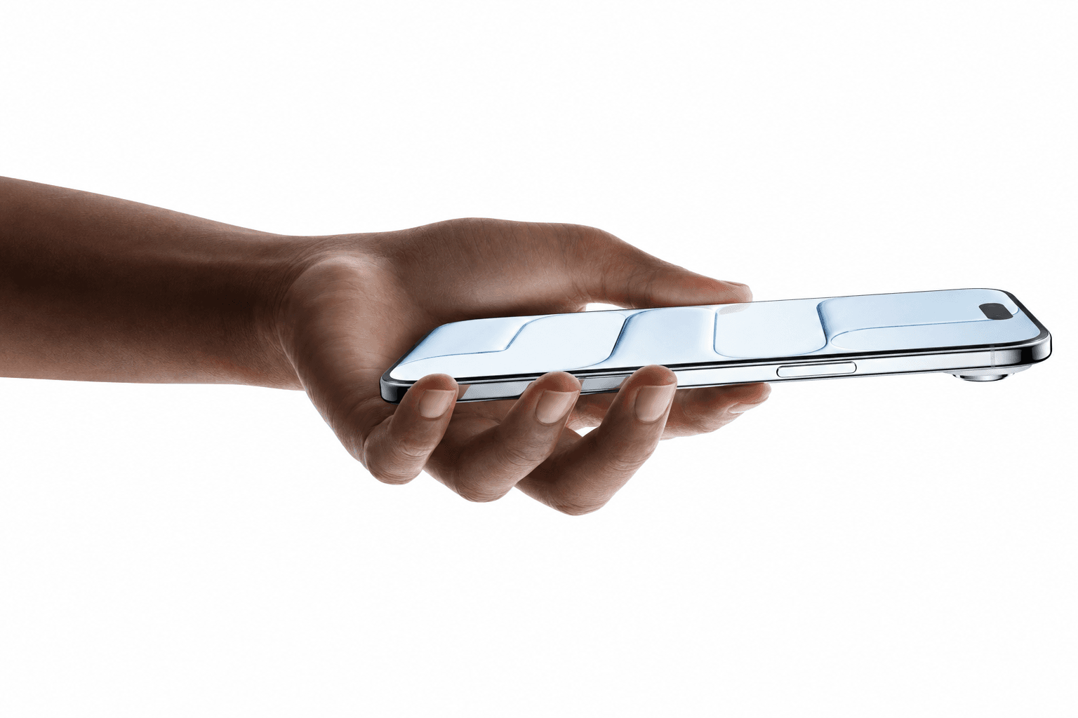Hand holding an ultra-thin phone